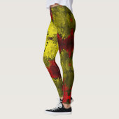 Psychedelic Kaleidoscope Flower Red en Yellow Leggings (Links)