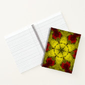 Psychedelic Kaleidoscope Flower Red en Yellow Notitieboek (Binnen)
