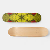 Psychedelic Kaleidoscope Flower Red en Yellow Persoonlijk Skateboard (Horizontaal)