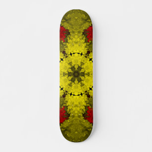 Psychedelic Kaleidoscope Flower Red en Yellow Persoonlijk Skateboard