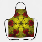 Psychedelic Kaleidoscope Flower Red en Yellow Schort (Voorkant)