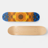 Psychedelic Kaleidoscope Flower Yellow and Blue Persoonlijk Skateboard (Horizontaal)