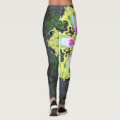 Psychedelic Kaleidoscope Flower Yellow and Pink Leggings (Achterkant)