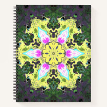 Psychedelic Kaleidoscope Flower Yellow and Pink