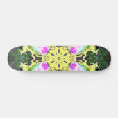 Psychedelic Kaleidoscope Flower Yellow and Pink Persoonlijk Skateboard (Horizontaal)