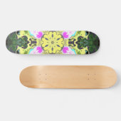 Psychedelic Kaleidoscope Flower Yellow and Pink Persoonlijk Skateboard (Horizontaal)