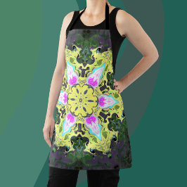 Psychedelic Kaleidoscope Flower Yellow and Pink Schort