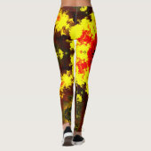 Psychedelic Kaleidoscope Flower Yellow and Red Leggings (Achterkant)