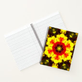 Psychedelic Kaleidoscope Flower Yellow and Red Notitieboek (Binnen)