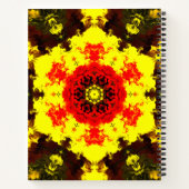 Psychedelic Kaleidoscope Flower Yellow and Red Notitieboek (Achterkant)