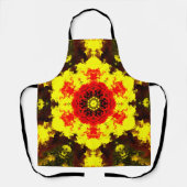 Psychedelic Kaleidoscope Flower Yellow and Red Schort (Voorkant)