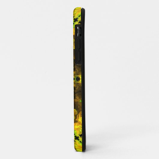 Psychedelic Kaleidoscope Flower Yellow en Green Case-Mate iPhone Case (Achterkant/links)