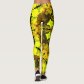 Psychedelic Kaleidoscope Flower Yellow en Green Leggings (Achterkant)