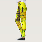 Psychedelic Kaleidoscope Flower Yellow en Green Leggings (Links)
