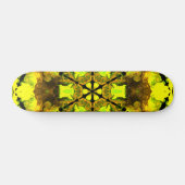 Psychedelic Kaleidoscope Flower Yellow en Green Persoonlijk Skateboard (Horizontaal)
