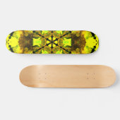 Psychedelic Kaleidoscope Flower Yellow en Green Persoonlijk Skateboard (Horizontaal)