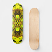 Psychedelic Kaleidoscope Flower Yellow en Green Persoonlijk Skateboard (Voorkant)