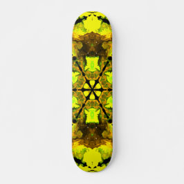 Psychedelic Kaleidoscope Flower Yellow en Green Persoonlijk Skateboard