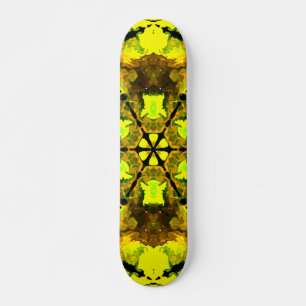 Psychedelic Kaleidoscope Flower Yellow en Green Persoonlijk Skateboard