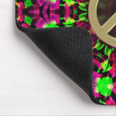 Psychedelic Kaleidoscope Gold Peace Mousepad Muismat (Hoek)