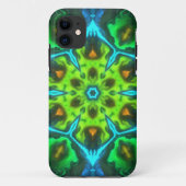Psychedelic Kaleidoscope Green Blue en Oranje Case-Mate iPhone Case (Achterkant)