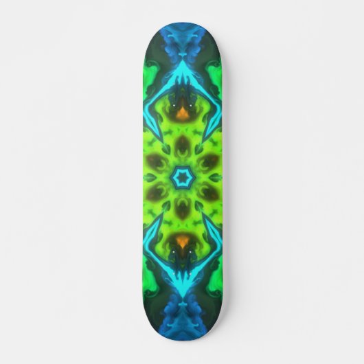 Psychedelic Kaleidoscope Green Blue en Oranje Persoonlijk Skateboard (Voorkant)