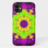 Psychedelic Kaleidoscope Green Yellow en Paars Case-Mate iPhone Case (Achterkant)