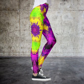 Psychedelic Kaleidoscope Green Yellow en Paars Leggings