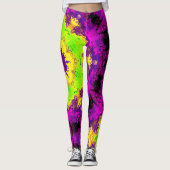 Psychedelic Kaleidoscope Green Yellow en Paars Leggings (Voorkant)