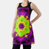 Psychedelic Kaleidoscope Green Yellow en Paars Schort (Insitu)