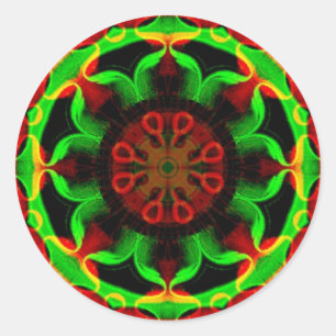 Psychedelic Kaleidoscope Mandala Ronde Sticker
