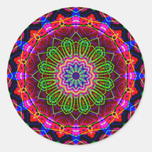 Psychedelic Kaleidoscope Mandala Ronde Sticker