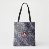 PSYCHEDELIC KALEIDOSCOPE PAARS GEM MONOGRAM TOTE BAG (Voorkant)