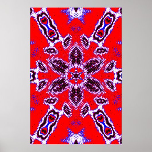 Psychedelic Kaleidoscope Poster – Neon Abstract (Voorkant)