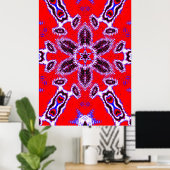 Psychedelic Kaleidoscope Poster – Neon Abstract (Thuiskantoor)