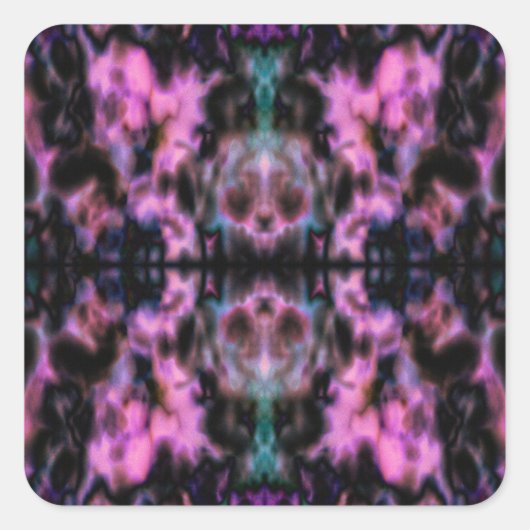 Psychedelic kaleidoscope vierkante sticker (Voorkant)