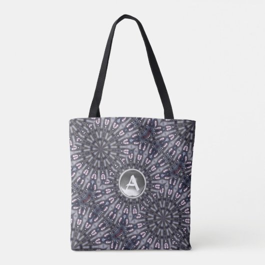 PSYCHEDELIC KALEIDOSCOPE WHITE GEM MONOGRAM TOTE BAG (Achterkant)