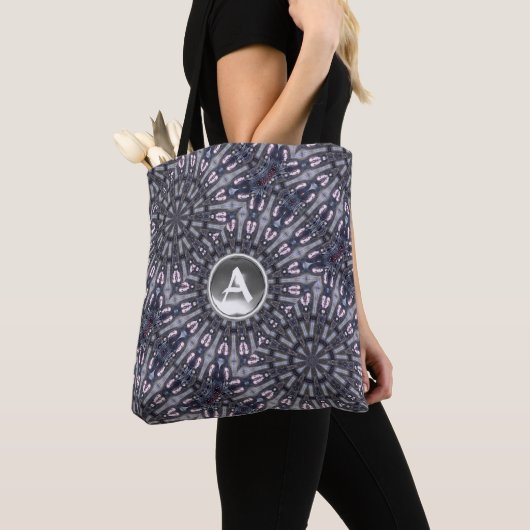 PSYCHEDELIC KALEIDOSCOPE WHITE GEM MONOGRAM TOTE BAG (Dichtbij)