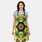 Psychedelic Kaleidoscope Yellow Blue en Green Schort (Gedragen)