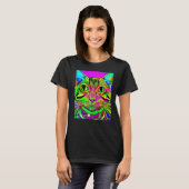 Psychedelic Kat Kitten in kattenstijl 1 T-shirt (Voorkant volledig)