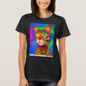 Psychedelic Kat Kitten in kattenstijl T-shirt (Voorkant)