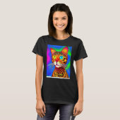 Psychedelic Kat Kitten in kattenstijl T-shirt (Voorkant volledig)