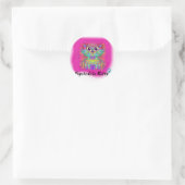 Psychedelic Kat Ronde Sticker (Tas)