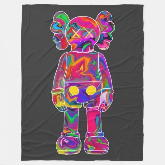 Psychedelic Kaw Fleece Deken (Voorkant)