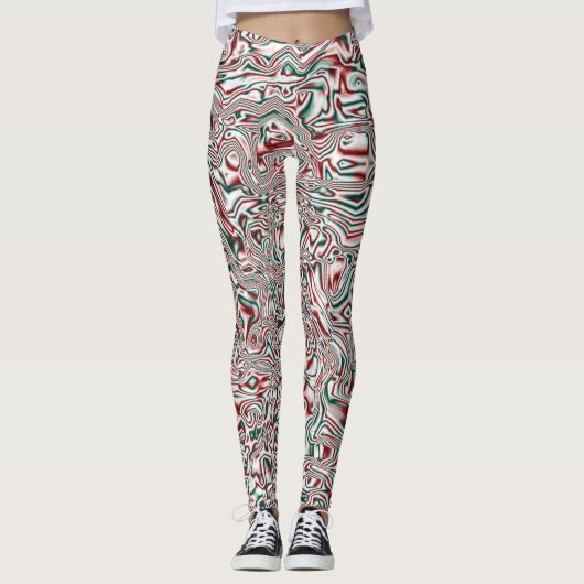 Psychedelic Kerstmis Leggings (Voorkant)