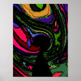 Psychedelic Keyhole ~ Print Poster Modern Abstract