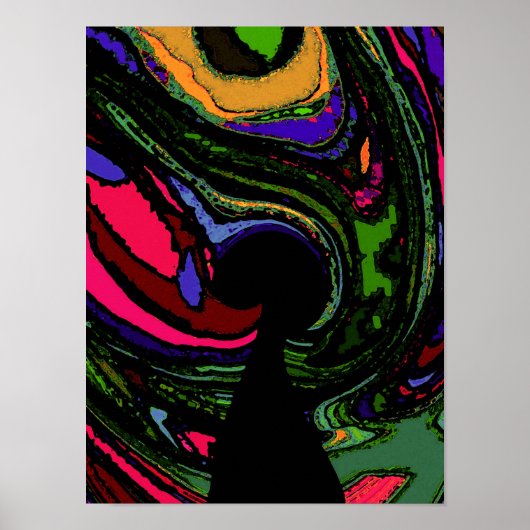 Psychedelic Keyhole ~ Print Poster Modern Abstract (Voorkant)