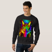 Psychedelic Kitty Kitten In Cat Style Trui (Voorkant volledig)