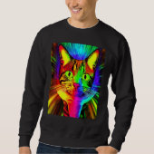 Psychedelic Kitty Kitten In Cat Style Trui (Voorkant)