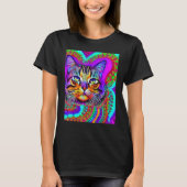Psychedelic Kitty Kitten Lover In Cat Art Style_3 T-shirt (Voorkant)